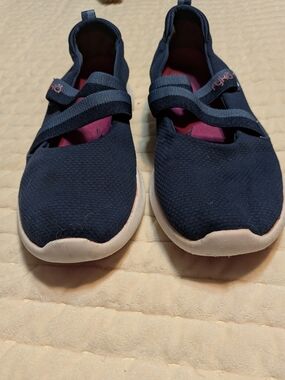 Ryka Navy Blue Slip-On Athletic Shoes with Pink Lining